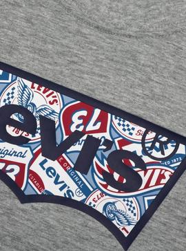 Camiseta Levis On the road cinza para criança.