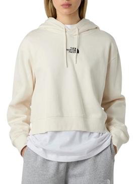 Moletom The North Face Essential Crop branco para mulher.