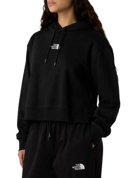 Moletom The North Face Essential Crop preto para mulher.