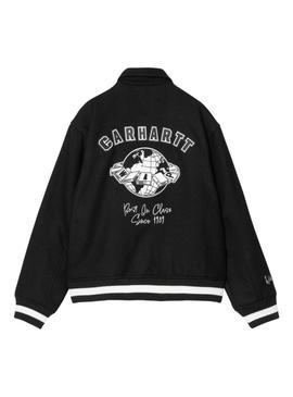 Jaqueta Carhartt World Class Varsity preta para homem.