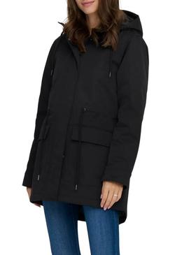Parka Only Hannover preta para mulher.
