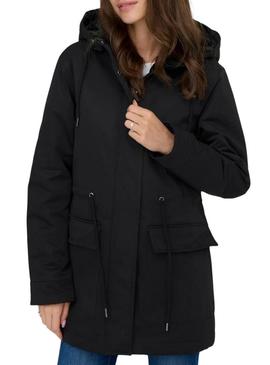 Parka Only Hannover preta para mulher.