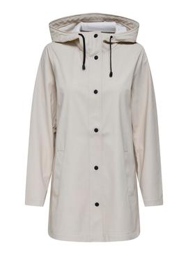 Capa de chuva Only Newellen branco para mulher.