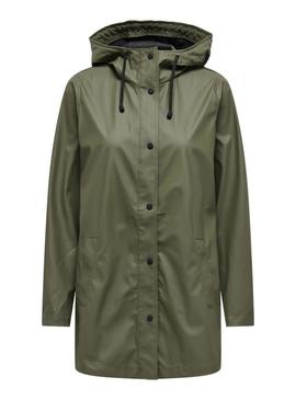 Capa de chuva Only Newellen verde para mulher.