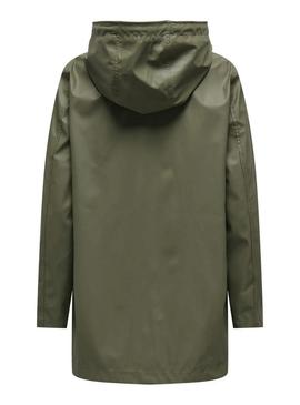 Capa de chuva Only Newellen verde para mulher.