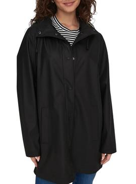 Capa de chuva Only Newellen preta para mulher.