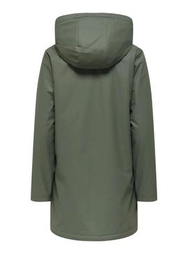 Capa de chuva Only Sally verde para mulher.