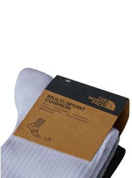 Meias The North Face cinza, branco e preto