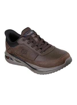 Sapatilhas Skechers Arch Fit castanhas para homem
