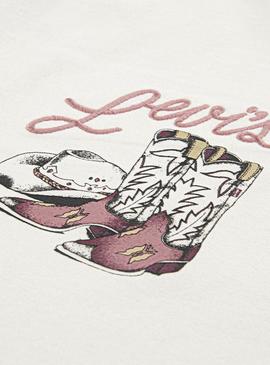 Camiseta Levis Western branca para menina