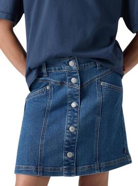 Saia jeans Levi's com botões para menina.