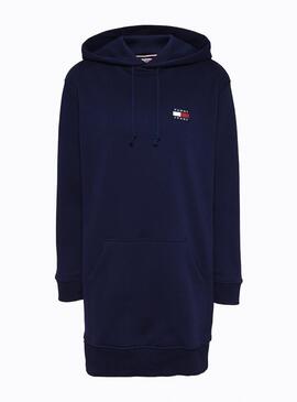 Dress Tommy Jeans Badge Hood Navy para Mulher