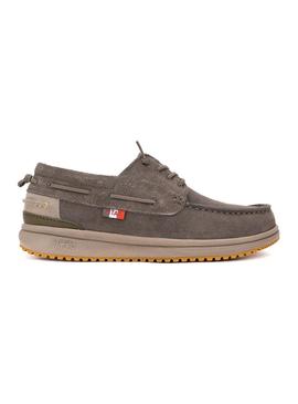 Sapatos náuticos Walkin Pitas Denver cinza para homem.