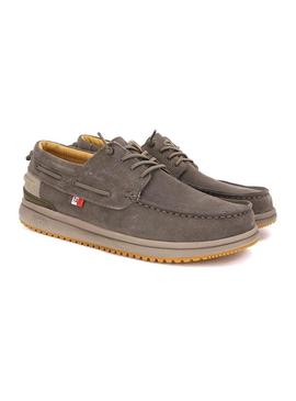 Sapatos náuticos Walkin Pitas Denver cinza para homem.