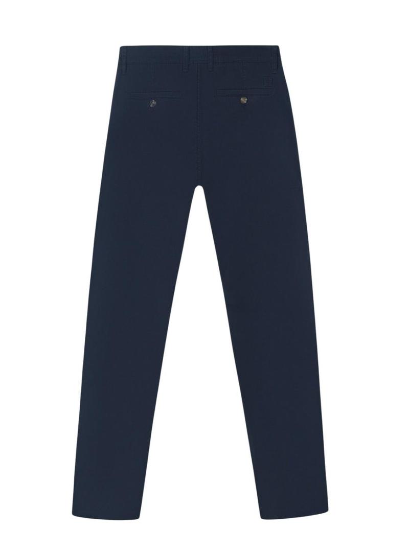 Calças chinesas Silbon Casual azul marinho para homem.