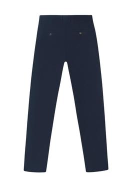 Calças chinesas Silbon Casual azul marinho para homem.