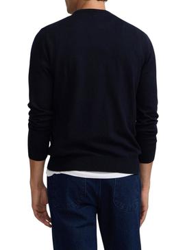 Camisola básica azul marinho Silbon para homem.