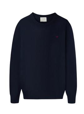 Camisola básica azul marinho Silbon para homem.
