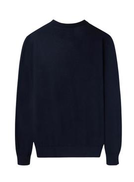 Camisola básica azul marinho Silbon para homem.