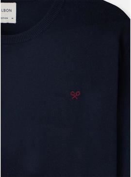 Camisola básica azul marinho Silbon para homem.