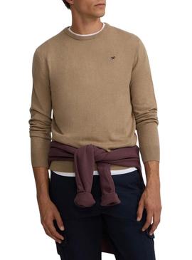 Camiseta básica Silbon bege para homem.