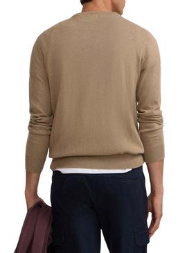 Camiseta básica Silbon bege para homem.