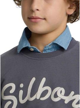 Moleton Silbon Raquete azul vintage para menino