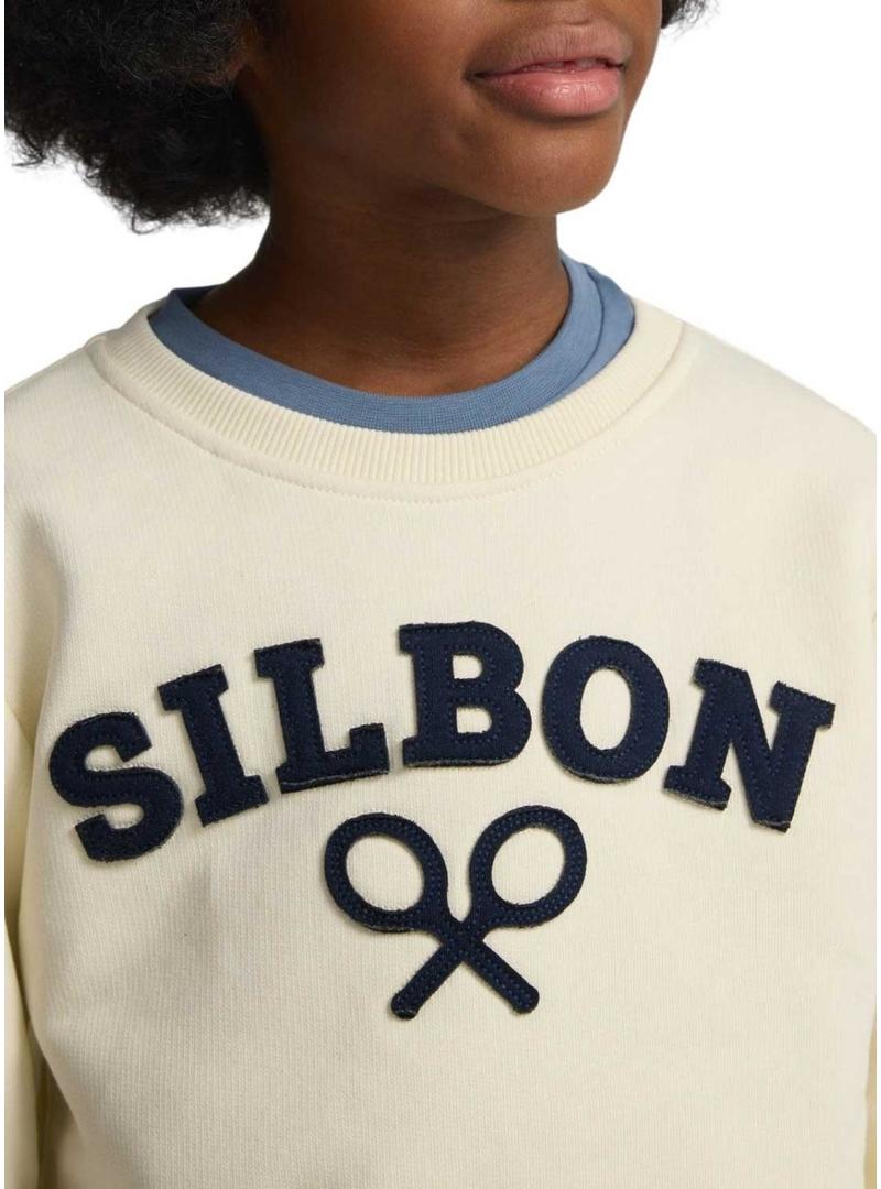 Moletom Silbon Raqueta bege para criança
