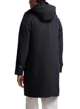 Trench coat Silbon azul marinho para homens.