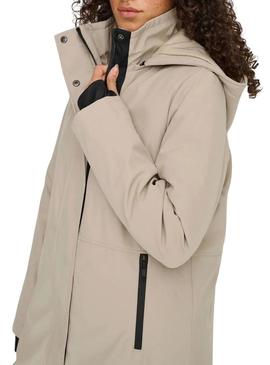 Parka Only Kara bege para mulher