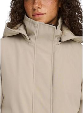 Parka Only Kara bege para mulher
