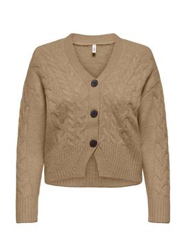 Casaco de malha Only Rio camel para mulher