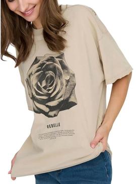 Camisa Only Kinna bege para mulher.