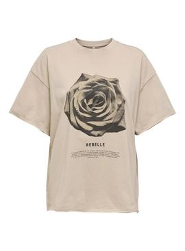 Camisa Only Kinna bege para mulher.