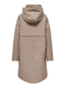 Capa de chuva Only Onlelisa camel para mulher