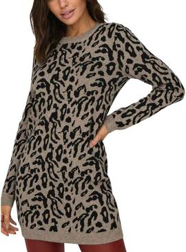 Vestido de malha Only Onljenni marrom para mulher
