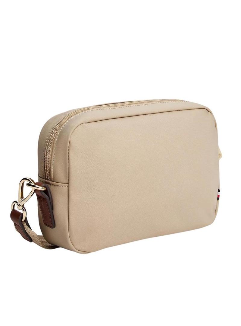 Bolsa Tommy Hilfiger Popette de nylon bege para mulher.