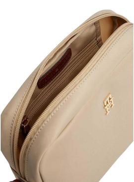 Bolsa Tommy Hilfiger Popette de nylon bege para mulher.