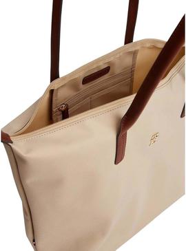 Bolsa tote Tommy Hilfiger Popette bege para mulher.