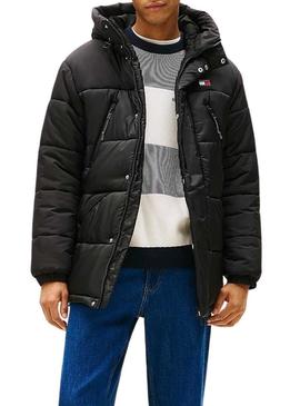 Parka Tommy Jeans mistura preta para homem