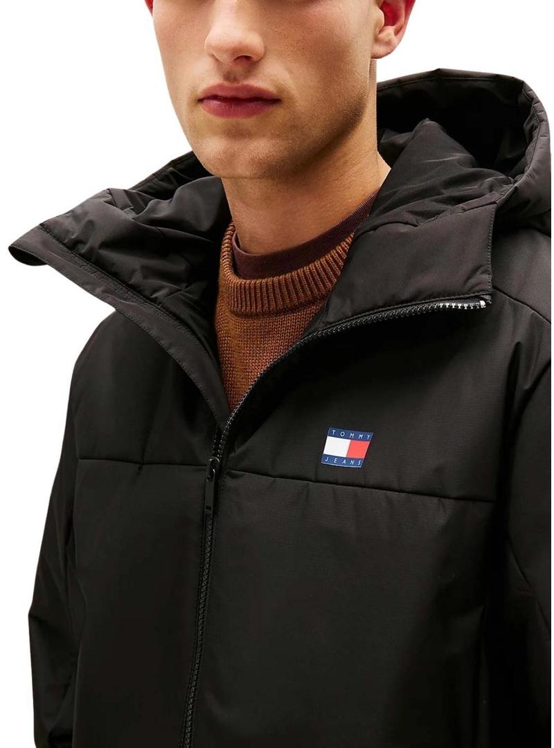 Anorak Tommy Jeans Poly preto para homem