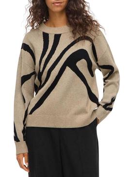 Camisola Vila Vitif bege para mulher.