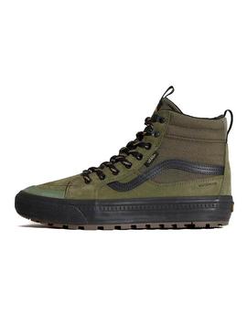 Sapatos Vans Sk8-Hi Waterproof verde para homem.