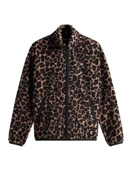 Jaqueta Tommy Jeans Teddy de leopardo para mulher.