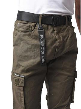 Calça Project X Paris cargo verde para homem.