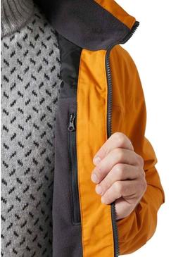 Casaco Helly Hansen Crew Midlayer laranja para homem.