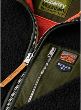 Polar Superdry Vintage Retro Full Zip preto para homem.