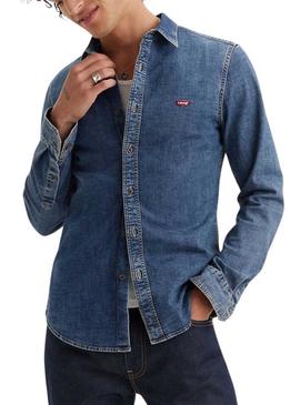 Camisa Levis Battery azul para homem.