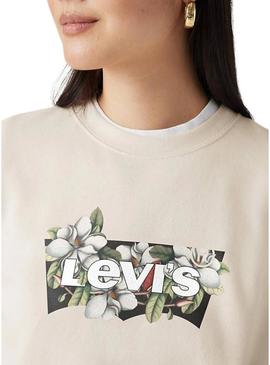 Moletom Levis Everyday bege para mulher.