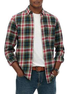 Camisa Superdry Vintage Check xadrez verde para homem